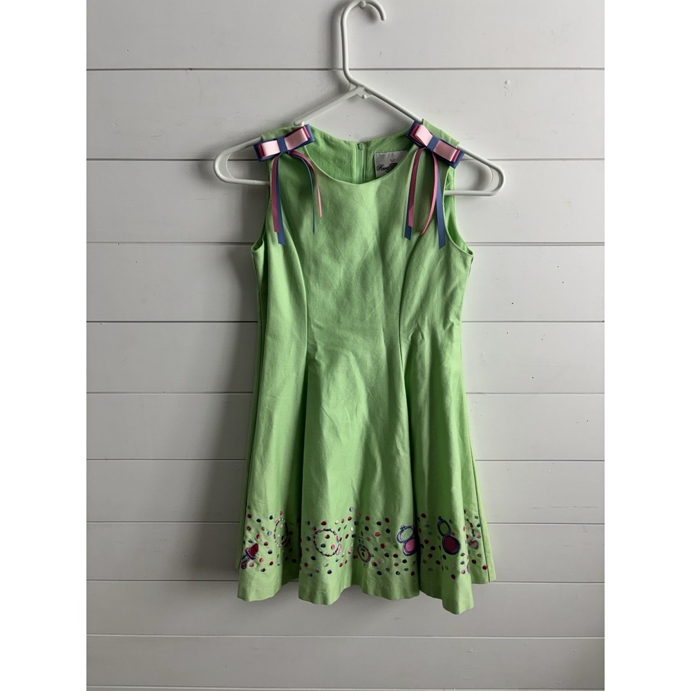 Girls Dress Rare editions Lipstick Girly Embroidery Size 8